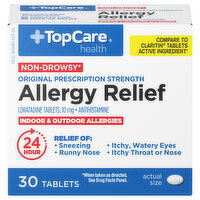 TopCare Allergy Relief, Original Prescription Strength, 10 mg, Non-Drowsy, Tablets