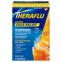 Theraflu Acetaminophen, Cold Relief, Severe, Packets, Honey Lemon - 6 Each 