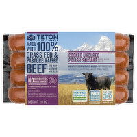 Teton Waters Ranch Polish Sausage, Cooked, Uncured - 10 Ounce 