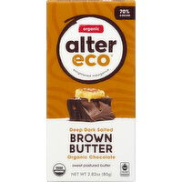 Alter Eco Dark Chocolate, Organic, Deep Dark Salted, Brown Butter, 70% Cocoa - 2.82 Ounce 