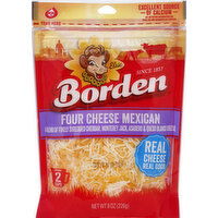 Borden Cheese, Four Cheese Mexican - 8 Ounce 