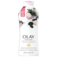 Olay Body Wash, Notes of White Strawberry & Mint