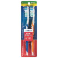 TopCare Toothbrushes, Clean+, Soft Full, Value Pack - 4 Each 