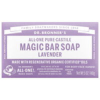 Dr. Bronner's Magic Bar Soap, Pure-Castile, All-One, Lavender - 5 Ounce 