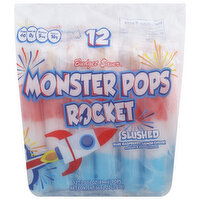 Budget Saver Monster Pops Rocket, Blue Raspberry, Lemon, Cherry, Slushed - 12 Each 