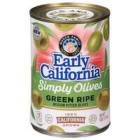 Early California Olives, Ripe, Green, Pitted, Medium - 6 Ounce 