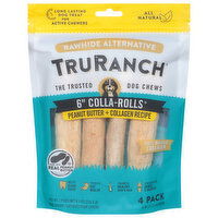 TruRanch Dog Chews, Peanut Butter + Collagen Recipe, 6 Inch Colla-Rolls, 4 Pack - 4 Each 