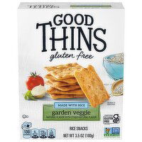 GOOD THINS Garden Veggie Rice Snacks Gluten Free Crackers, Snack Crackers - 3.5 Ounce