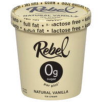 Rebel Ice Cream, Natural Vanilla - 1 Pint 