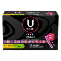 U by Kotex Tampons, Compact, Unscented, Regular/Super - 45 Each 