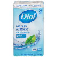 Dial Bar Soap, Deodorant, Antibacterial, Spring Water Scent - 8 Each 