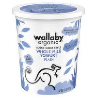 Wallaby Organic Yogurt, Plain, Aussie Greek Style, Whole Milk - 32 Ounce 