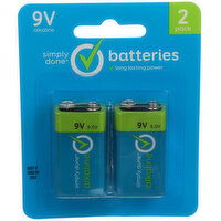 Simply Done 9V Alkaline Batteries - 2 Each 