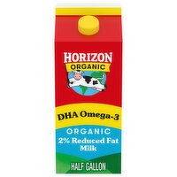 Horizon Organic Milk, DHA Omega-3, Organic, 2% Reduced Fat - 0.5 Gallon 