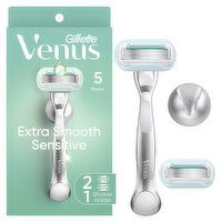 Venus Deluxe Smooth Sensitive Women's Razor Handle + 2 Blade Refills