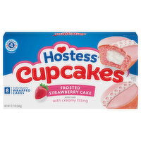 Hostess Cupcakes, with Creamy Filling, Frosted Strawberry Cake - 8 Each 