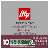 Illy Coffee, 100% Arabica, Bold Roast, Intenso, K-Cup Pods - 10 Each 