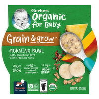 Gerber Morning Bowl, Oats, Quinoa & Farro with Tropical Fruits, Grain & Grow, Crawler (10+ Months) - 4.5 Ounce 