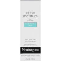 Neutrogena Facial Moisturizer with Sun Protection, Oil-Free Moisture, Broad Spectrum SPF 15 - 4 Ounce 