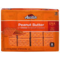 Austin Sandwich Crackers, Peanut Butter, 8 Packs - 8 Each 