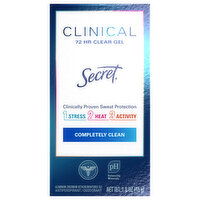 Secret Antiperspirant/Deodorant, Completely Clean, 72 HR, Clear Gel