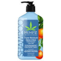 Hempz Shampoo, Herbal, Fresh Citrus, Triple Moisture - 17 Fluid ounce 