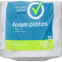 Simply Done Foam Plates, 8-7/8 Inch - 130 Each 