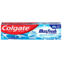 Colgate Toothpaste, with Whitening Breath Strips, Fluoride, Anticavity, Cool Mint - 6.3 Ounce 