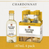 Sutter Home Chardonnay California White Wine, 4 bottles / 187 ml     - 187 Millilitre 