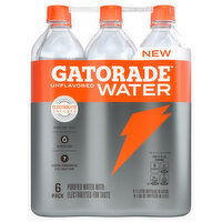 Gatorade Water, Unflavored, Electrolyte Infused - 6 Each 