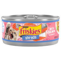 Friskies Cat Food, with Salmon in Sauce, Shreds, Adult - 5.5 Ounce 