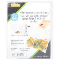 Toastabags Steam Bags, Microwave, Large - 25 Each 