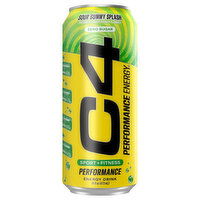 C4 Energy Drink, Sour Gummy Splash, Zero Sugar - 16 Fluid ounce 