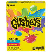 Gushers Tropical/Strawberry Fruit Flavored Snacks Variety Pack - 6 Each