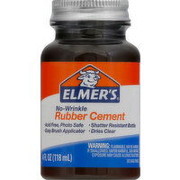 Elmers Rubber Cement, No-Wrinkle - 4 Ounce 