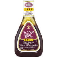 Ken's Steak House Dressing & Marinade, Raspberry Walnut Vinaigrette, Lite - 16 Ounce 