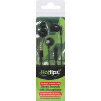 Hottips Earbuds, Stereo, with Microphone - 1 Each 