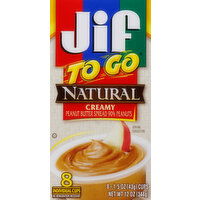 Jif Peanut Butter Spread, Natural, Creamy - 8 Each 