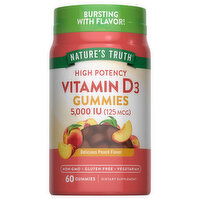 Nature's Truth Vitamin D3, High Potency, 125 mcg, Gummies, Delicious Peach Flavor