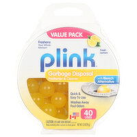 Plink Freshener & Cleaner, with Bleach Alternative, Garbage Disposal, Fresh Lemon, Value Pack - 40 Each 