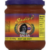 Sadies Salsa, Not as Hot - 16 Ounce 