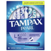 Tampax Tampons, Light Absorbency, Unscented - 18 Each 