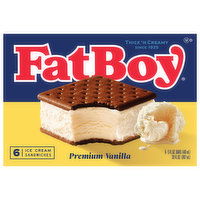 FatBoy FatBoy Ice Cream Sandwich Premium Vanilla - 6 CT - 5 Fluid ounce 