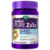 Vicks Sleep+De-Stress, Gummies, Blackberry Vanilla Flavored - 42 Each 