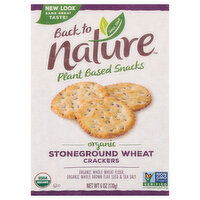 Back to Nature Crackers, Stoneground Wheat, Organic - 6 Ounce 