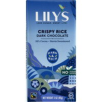 Lilys Dark Chocolate, Crispy Rice, 55% Cocoa - 3 Ounce 