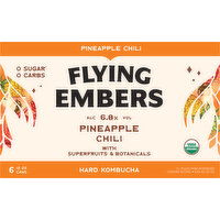 Flying Embers Hard Kombucha, Pineapple Chili - 6 Each 