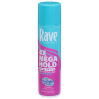 Rave Hair Spray, 4x Mega Hold, Unscented - 11 Ounce 