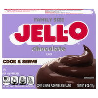 Jell-O Pudding & Pie Filling, Chocolate, Cook & Serve, Family Size - 5 Ounce 