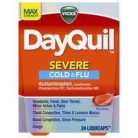 Vicks Cold & Flu, Severe, Max Strength, LiquiCaps